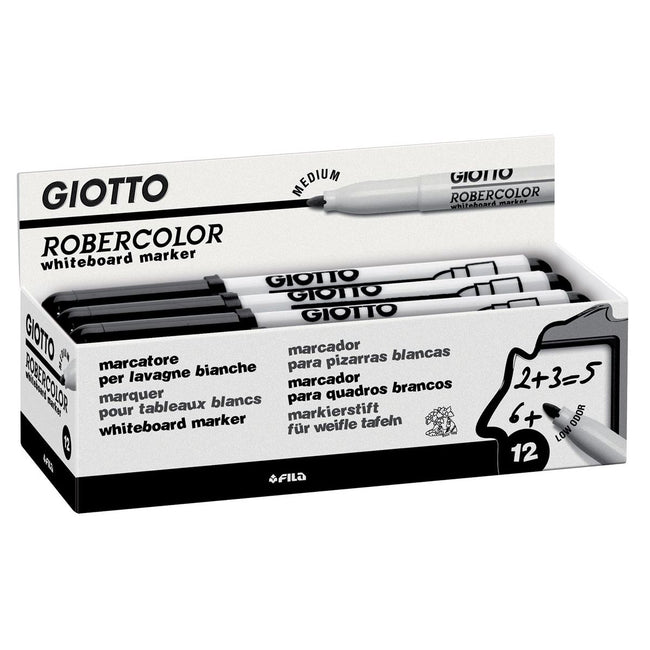 Giotto - Robercolor Whiteboardmarker, mittel, runde Spitze, schwarz