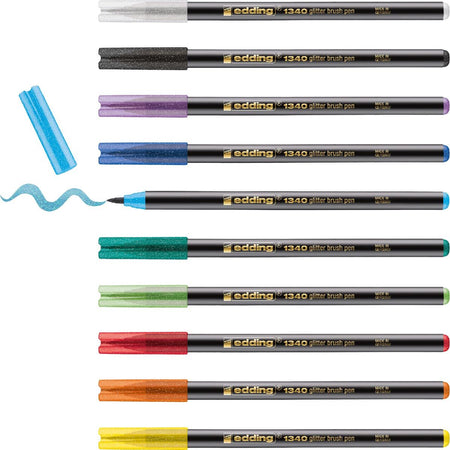 Edding - Brushpen 1340 Glitzer, sortiert, 10er-Set