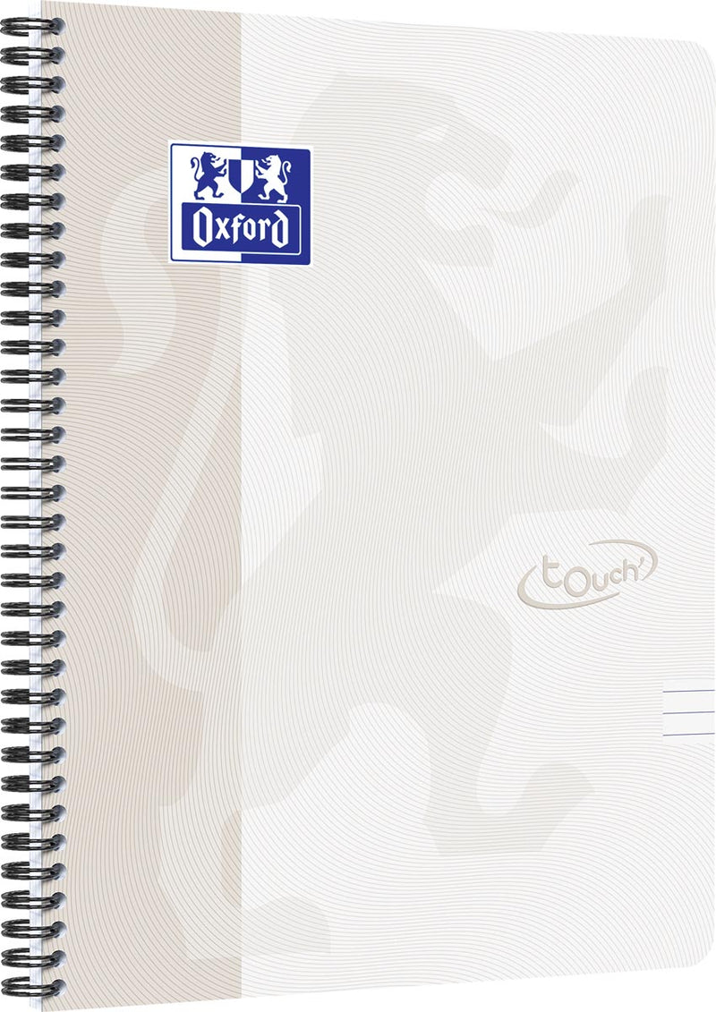 Oxford - Bloc spirale Touch A4 ligne 70 feuilles gris clair