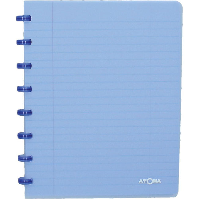 Atoma - Carnet A5 ligne 144 pages 90gr PP transparent assorti