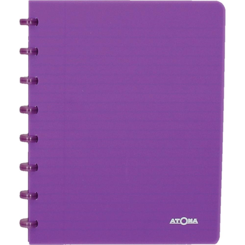 Atoma -  Trendy schrift, ft A5, 144 bladzijden, gelijnd, transparant paars