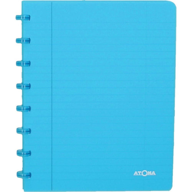 Atoma -  Trendy schrift, ft A5, 144 bladzijden, gelijnd, transparant turkoois