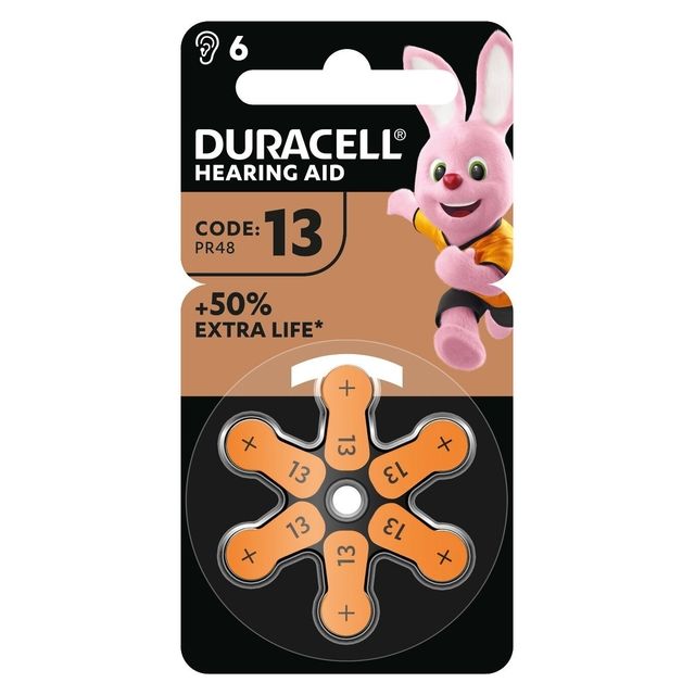 Duracell - Batterie Auditive DA13 Ø7.9mm 310mAh 6 pièces