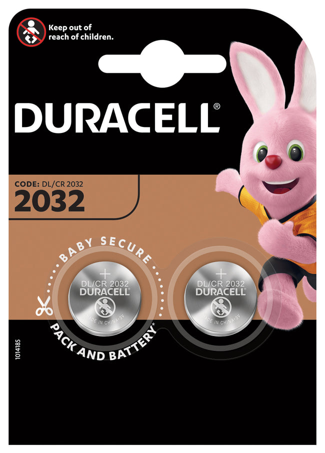 Duracell - Batterie Knopfzelle 2xCR2032 Lithium Ø20mm 3V-180mAh