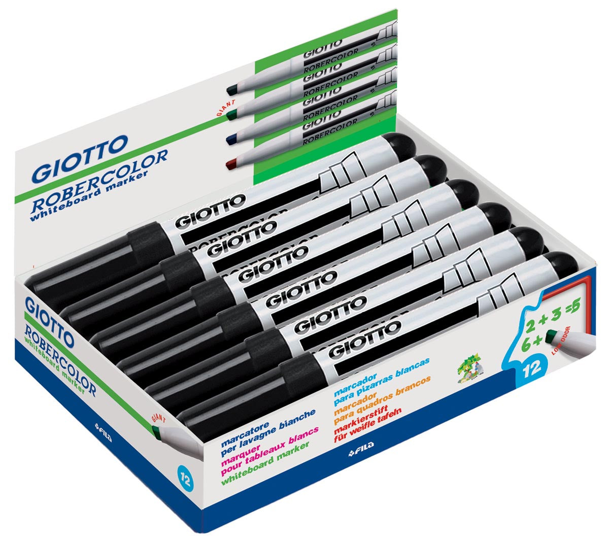 Giotto - RoberColor Whiteboardmarker Maxi, point de pente, noir