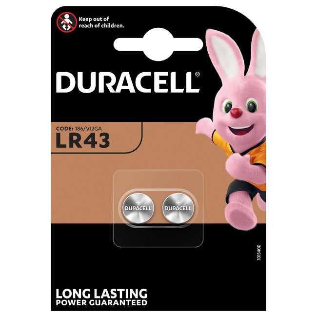 Duracell - Pile bouton 2xLR43 alcaline Ø11,6mm 2 pièces