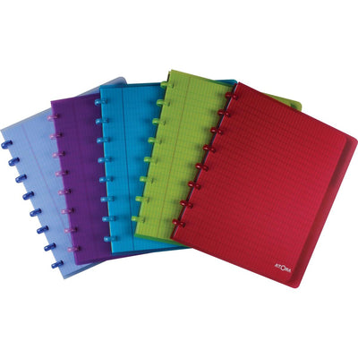 Atoma - Carnet Trendy, ft A5+, 120 pages, à carreaux commerciaux, avec 6 onglets, couleurs assorties
