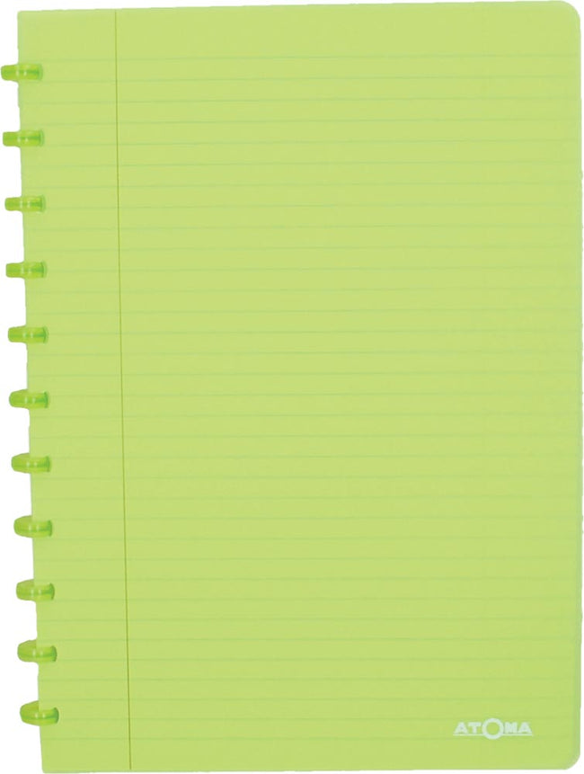 Atoma - Carnet A4 ligne 144 pages 90gr PP transparent assorti
