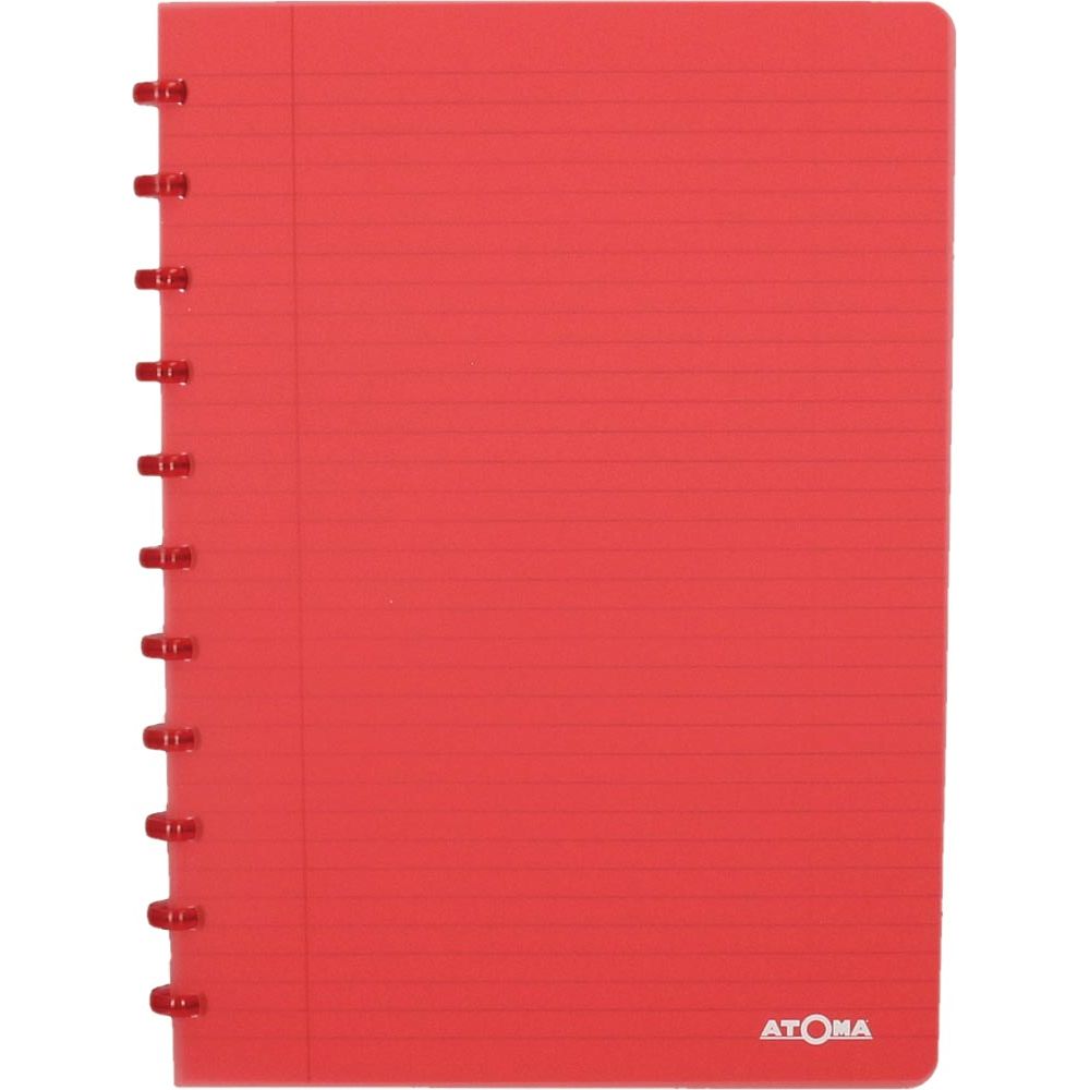 Atoma -  Trendy schrift, ft A4, 144 bladzijden, gelijnd, transparant rood