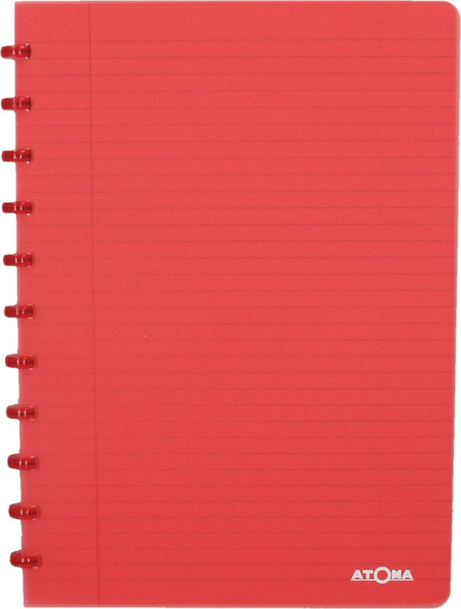 Atoma - Carnet A4 ligne 144 pages 90gr PP transparent assorti