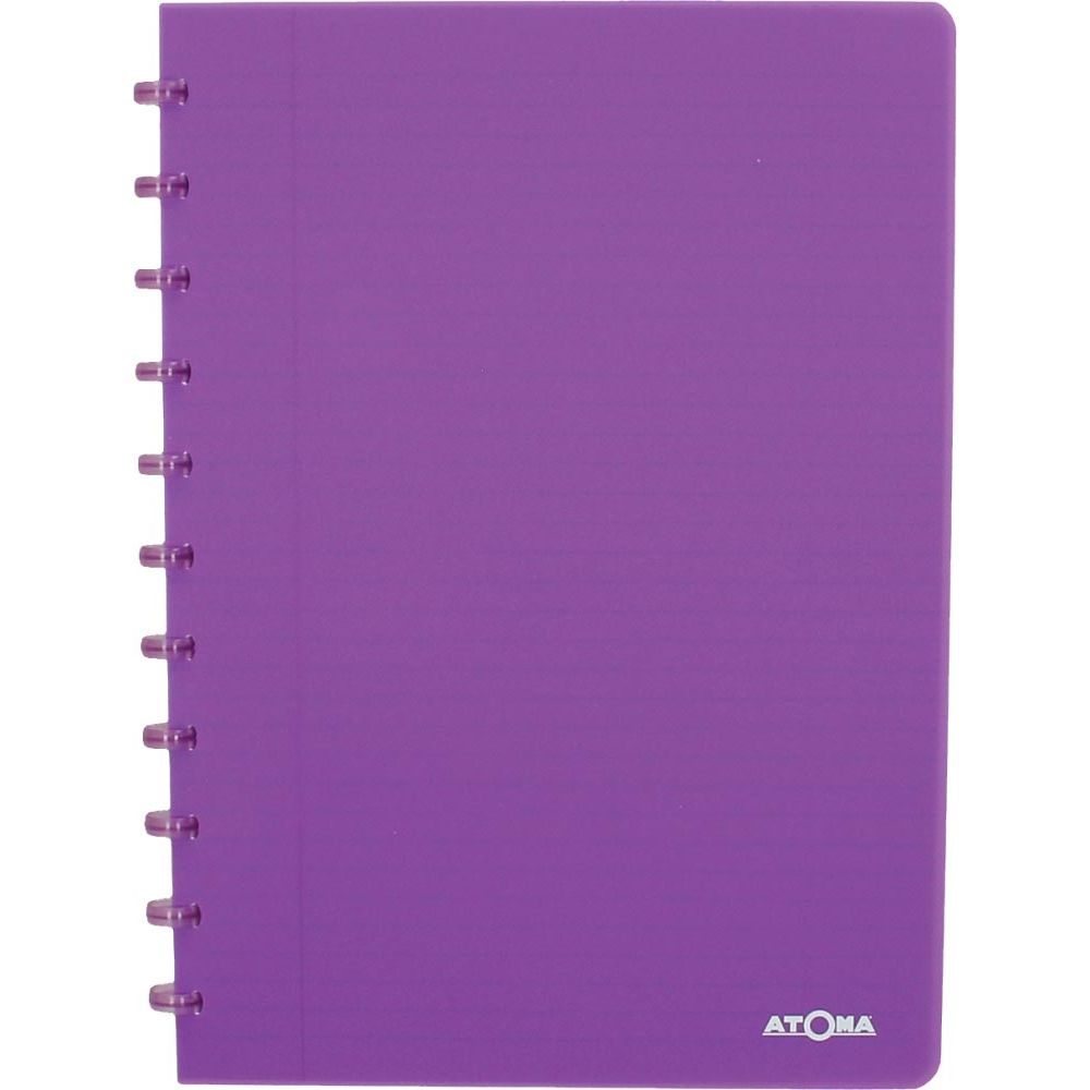 Atoma -  Trendy schrift, ft A4, 144 bladzijden, gelijnd, transparant paars