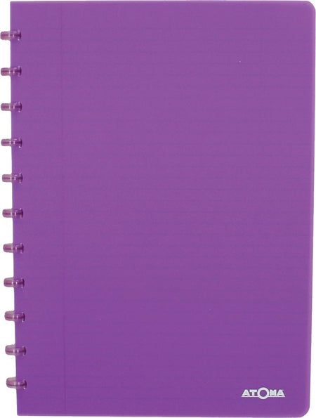 Atoma - Carnet A4 ligne 144 pages 90gr PP transparent assorti