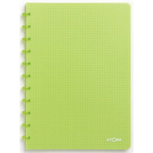 Atoma - Carnet A4 diamant 5x5mm 144 pages 90gr PP transparent assorti