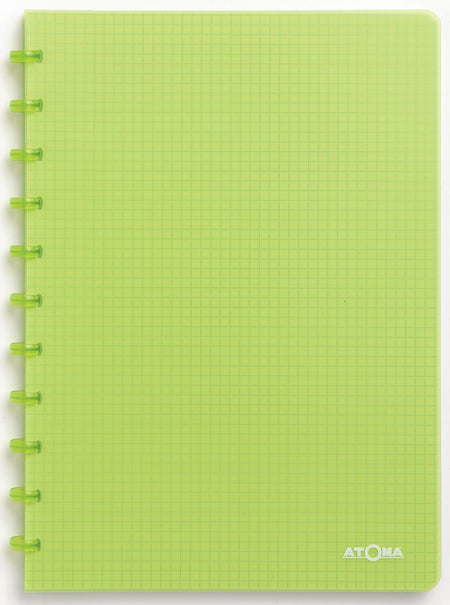 Atoma - Carnet A4 diamant 5x5mm 144 pages 90gr PP transparent assorti