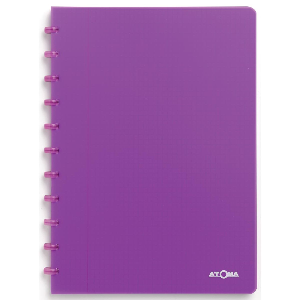 Atoma -  Trendy schrift, ft A4, 144 bladzijden, geruit 5 mm, transparant paars