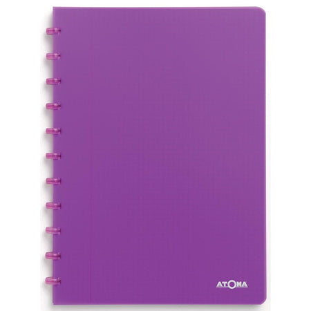 Atoma - Carnet A4 diamant 5x5mm 144 pages 90gr PP transparent assorti