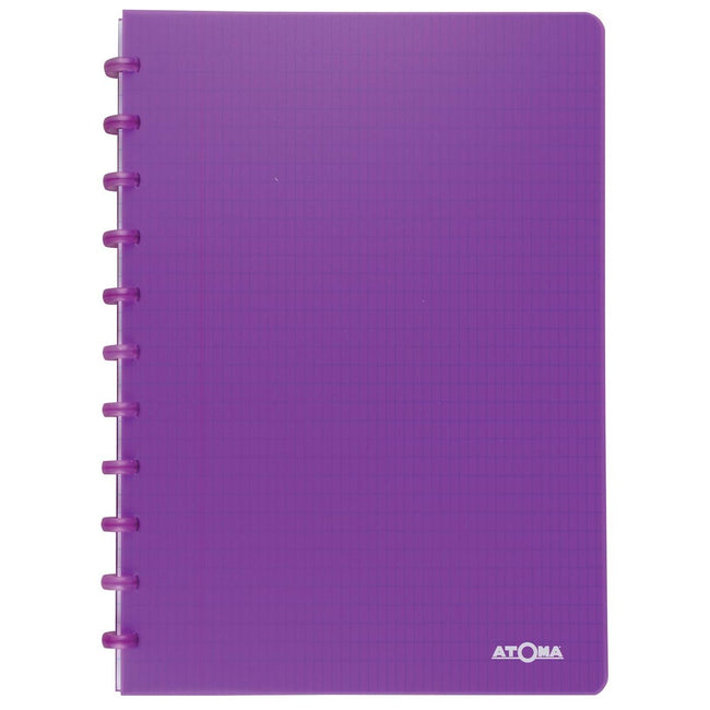 Atoma - Carnet A4 diamant 4x8mm 144 pages 90gr PP transparent assorti