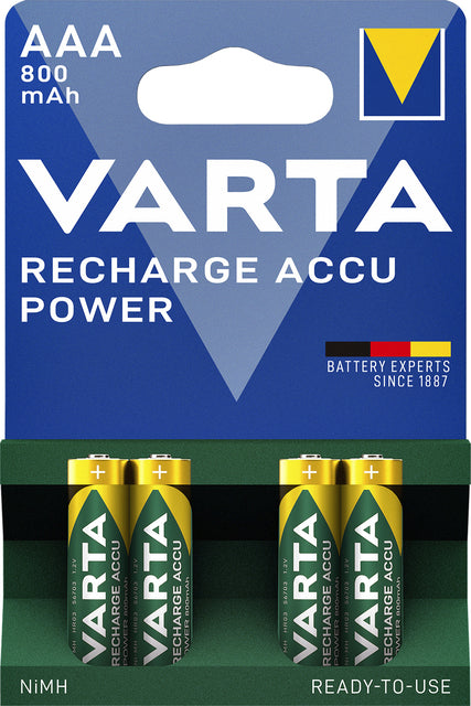 Varta - Batterie rechargeable 4xAAA 800mAh prête à l'emploi