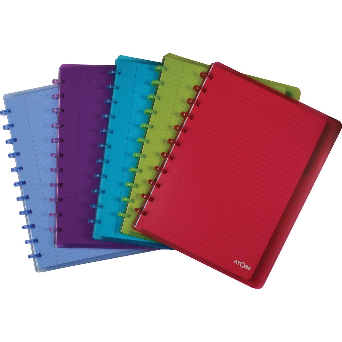 Atoma - Carnet Trendy, ft A4 +, 120 pages, à carreaux commerciaux, avec 6 onglets et 5 pochettes, gravé