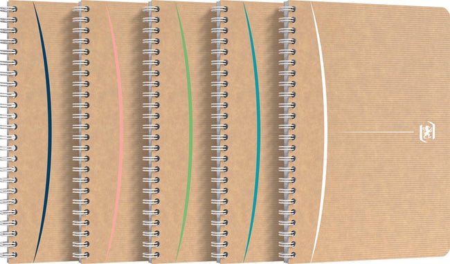 Oxford – Spiralschrift, 180 Seiten, ft A5, kariert 5 mm, verschiedene Farben
