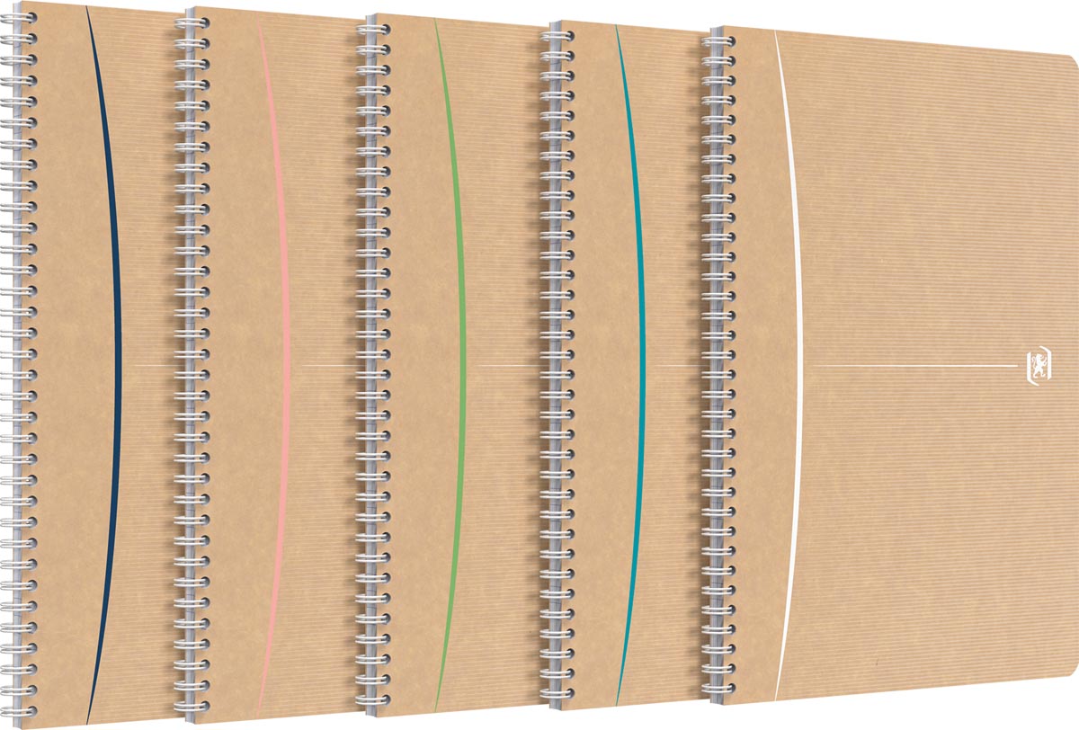 Oxford - carnet à spirales, 180 pages, format A4, quadrillé 5 mm, couleurs assorties