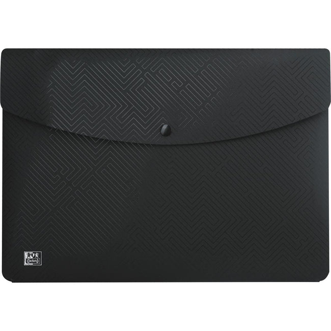 Oxford - Porte-documents Urban avec fermeture à bouton-poussoir, taille A5, en PP, noir