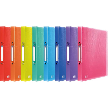 Oxford - Classeur à anneaux Urban, format A4, en PP, 2 anneaux toriques de 30 mm, dos de 4 cm, couleurs assorties