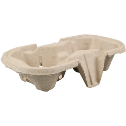 Klika - Plateau de transport porte-gobelet en carton 2 compartiments gris 50 pièces