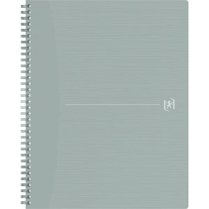 Oxford - Cahier à spirale Origin, format A4+, 140 pages, quadrillé 5 mm, gris