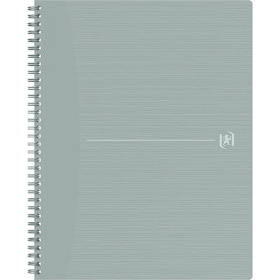 Oxford - Cahier à spirale Origin, format A4+, 140 pages, quadrillé 5 mm, gris