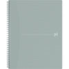 Oxford - Cahier à spirale Origin, format A4+, 140 pages, quadrillé 5 mm, gris