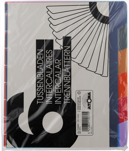 Atoma - onglets, pour cahiers A5+, en PP, lot de 6 pièces, couleurs assorties