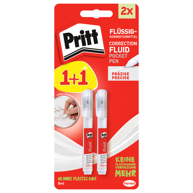 Pritt -  Correctiepen fluid 8ml blister a 1+1 | 5 stuks
