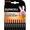 Duracell -  batterij Plus 100% AAA, blister van 20 stuks