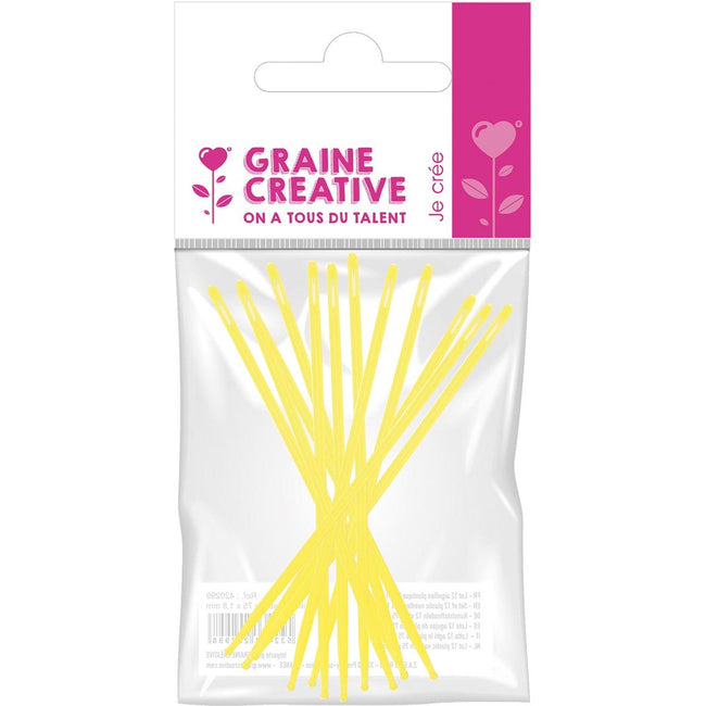 Graine Créative - aiguilles en plastique 75 mm diamètre 1,8 mm, 12 pièces