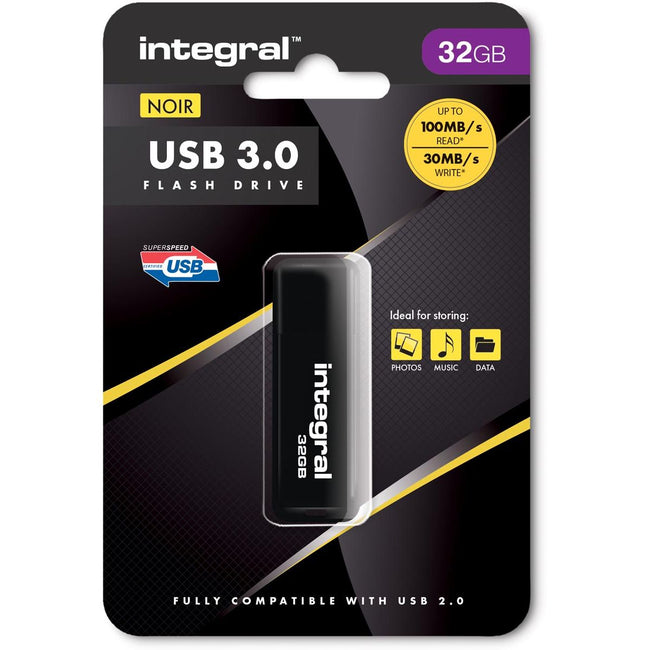 Integral - USB-Stick 3.0, 32 GB, schwarz