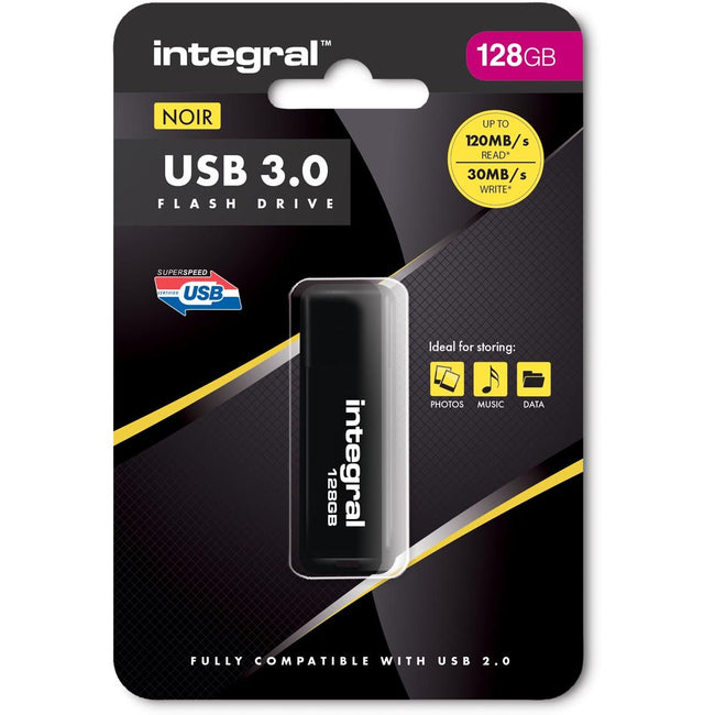 Integral -  USB stick 3.0, 128 GB, zwart