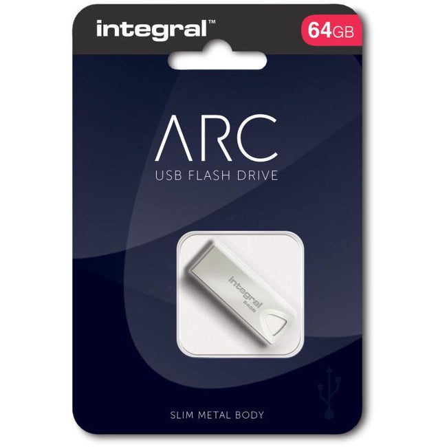 Integral -  ARC USB stick 2.0, 64 GB, zilver