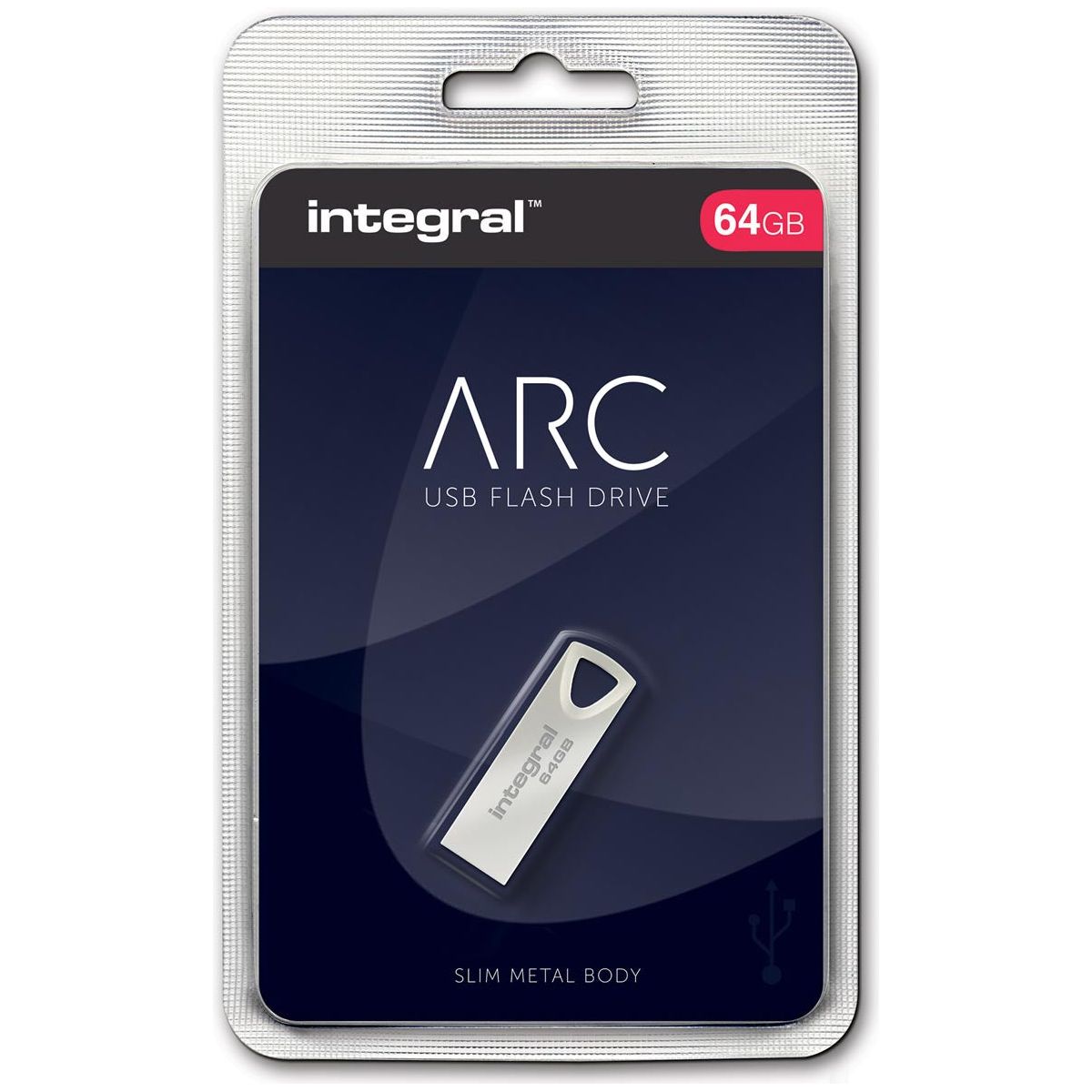 Intégral - arc usb stick 2.0, 64 Go, argent