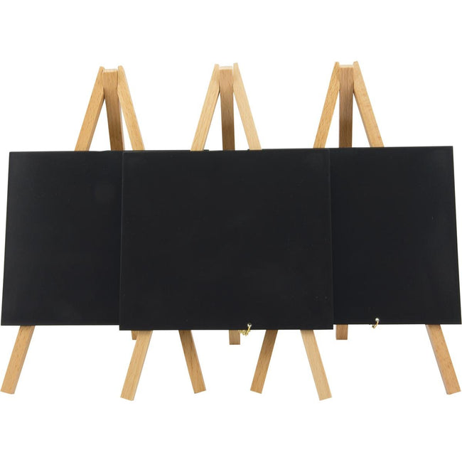 Securit - tableau de table Mini, pi 24 x 15 cm, hêtre, lot de 3