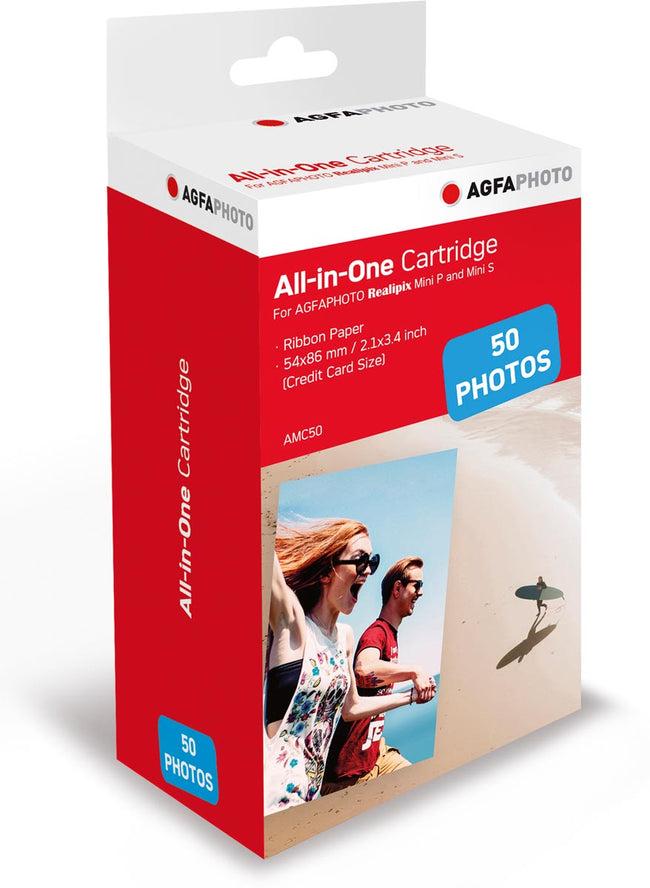 AgfaPhoto - AgfaPhoto vulling voor fotoprinter Realipix Mini P, cartridge en 50 vel fotopapier