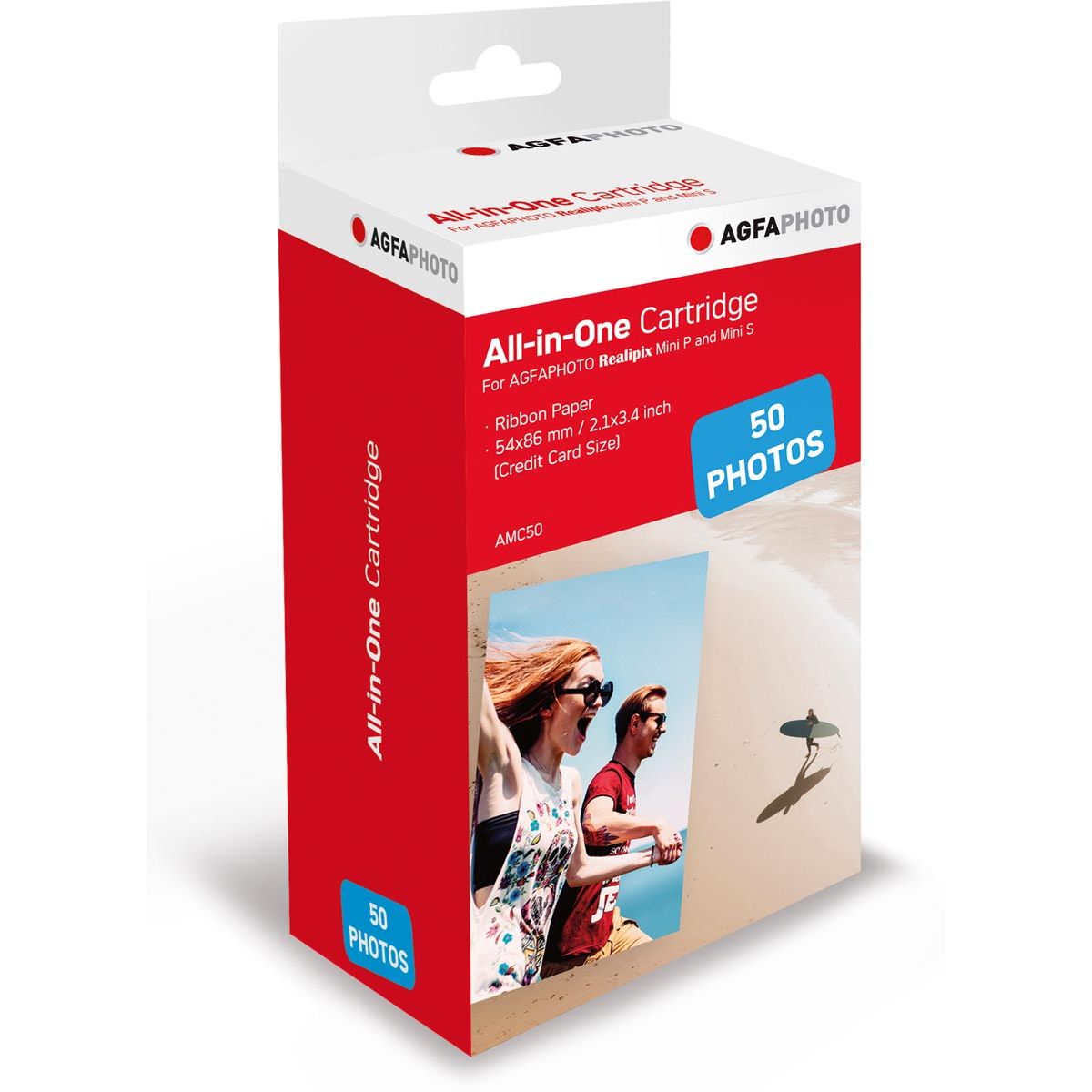AgfaPhoto - recharge pour imprimante photo Realipix Mini P, cartouche et 50 feuilles de papier photo