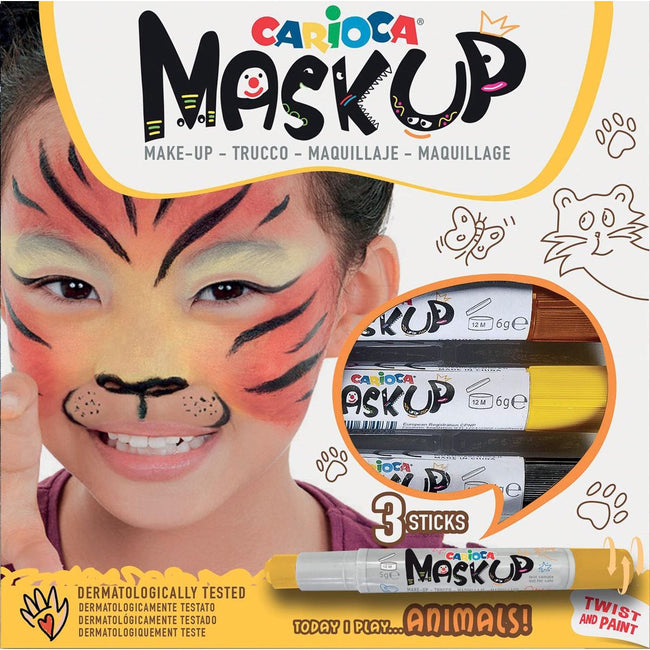 Carioca -  maquillagestiften Mask Up Animals, doos met 3 stiften