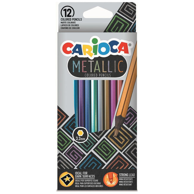 Cararioca - crayon de couleur métallique, 12 pièces dans une pochette en carton