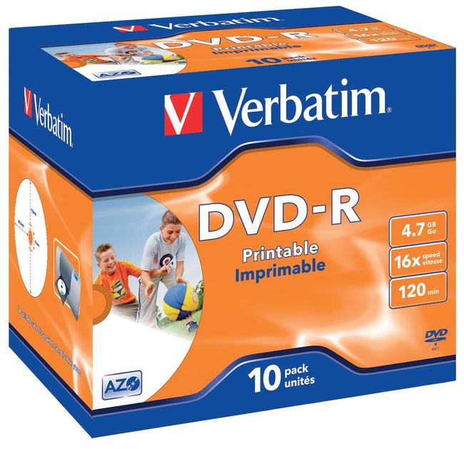 Wörtlich - wörtlich DVD -Aufzeichnung DVD -r, druckbar, Box mit 10 Teilen, einzeln verpackt (Jewel Case)