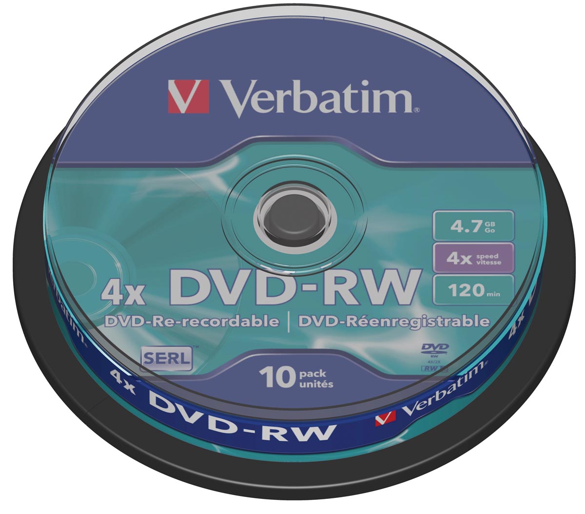 Verbatim - Verbatim DVD rewritable DVD-RW, spindel van 10 stuks