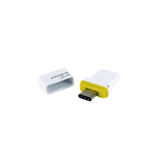 Integral -  INFD128GBFUSDUAL3.0-C USB flash drive 128 GB USB Type-A / USB Type-C 3.2 Gen 1 (3.1 Gen 1) Wit, Geel
