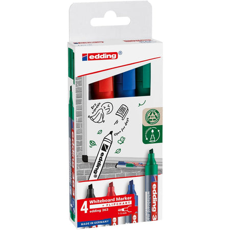 Edding - Marqueur pour tableau blanc 363 diagonale 1-5mm assorti lot de 4 pièces
