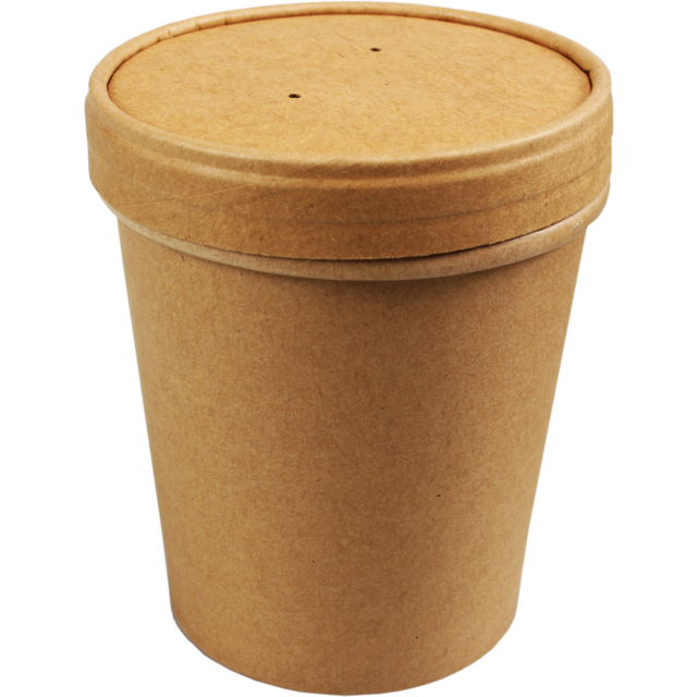 Biodore - Biodore | Tasse de soupe | Cardboard + PLA | 450 ml | 16oz | Brun | 25 pièces