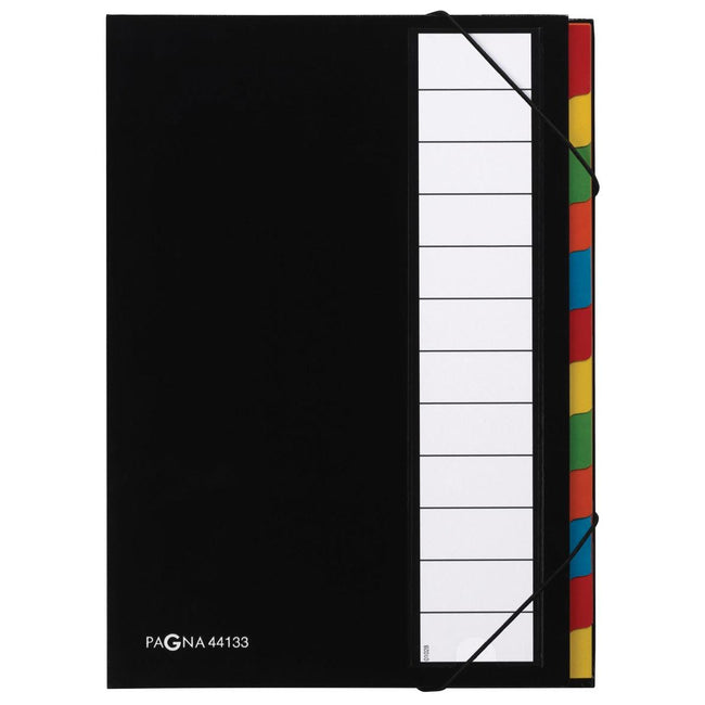 Pagna - dossier de tri pour ft A4, 12 compartiments, noir